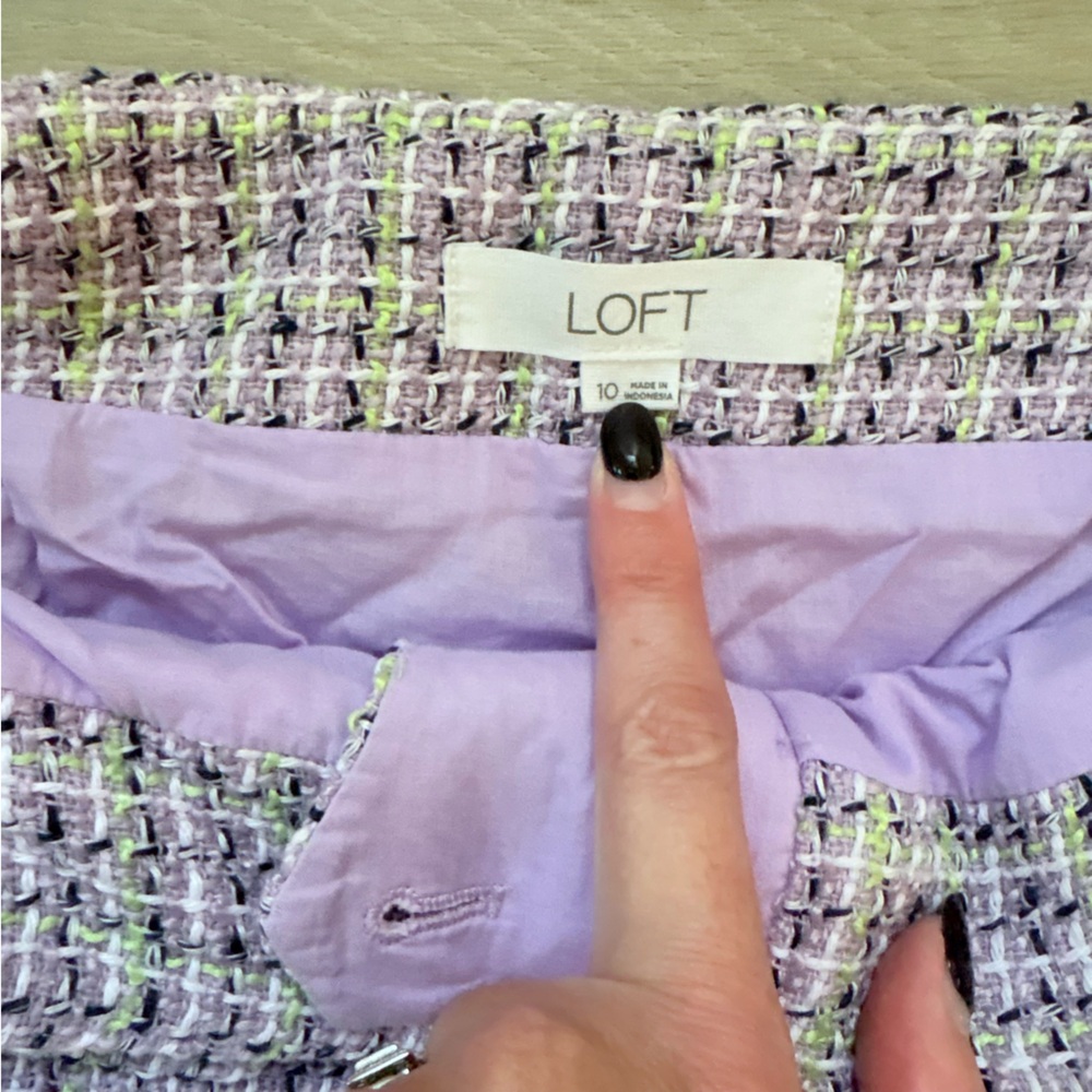 LOFT Lavender Tweed Women Shorts - Picture 3 of 8
